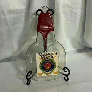 Makers Mark Vintage 2003 Bourbon Open, Melted Bottle, Serving Tray,‎ Wax Top